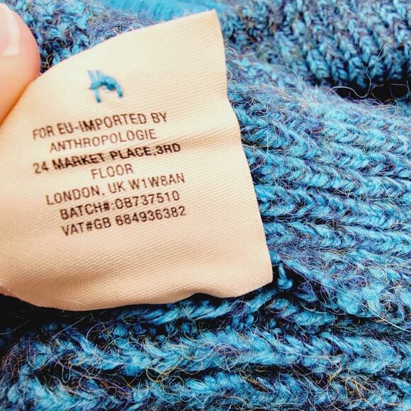 Anthropologie Sleeping On Snow Alpaca Blend Turquoise Sweater - XS - Picture 7 of 9